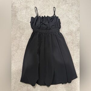 Elegant Black Bubble Hem Dress